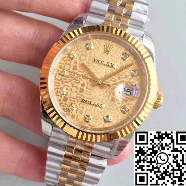 Gold Diamond-studded 41MM Dial Factory Datejust Rolex 126333-0003 EW Textured 0409